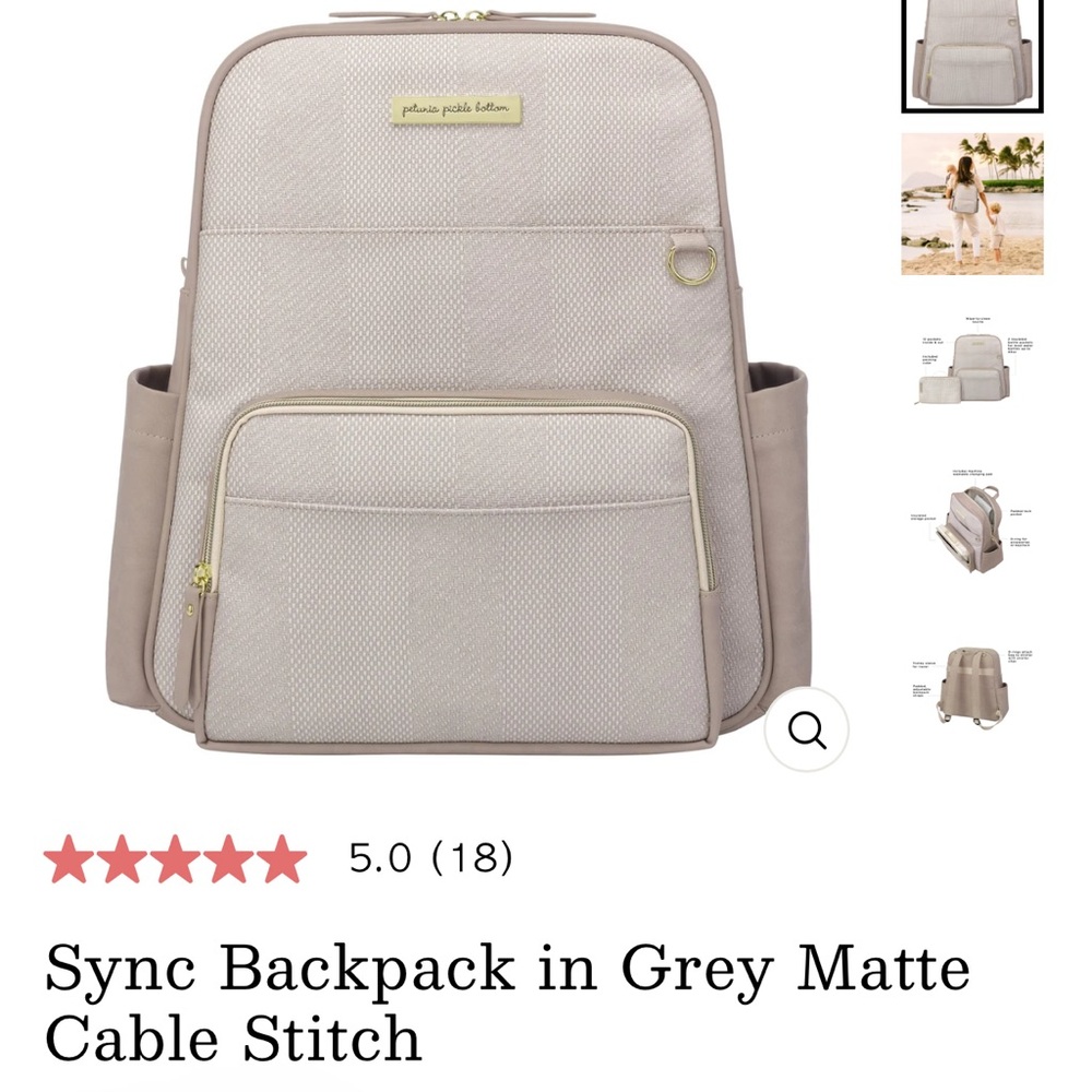 Petunia Pickle Bottom Gray and Tan Sync Backpack